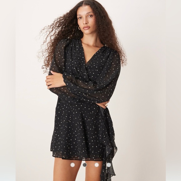 Abercrombie & Fitch Black Dress with White Dots - Picture 2 of 3